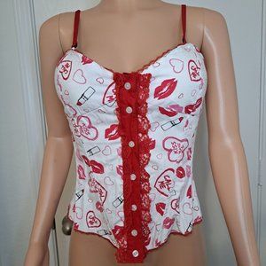 Dead Threads Date Night Flirty Blouse Valentines Womens Top Size M